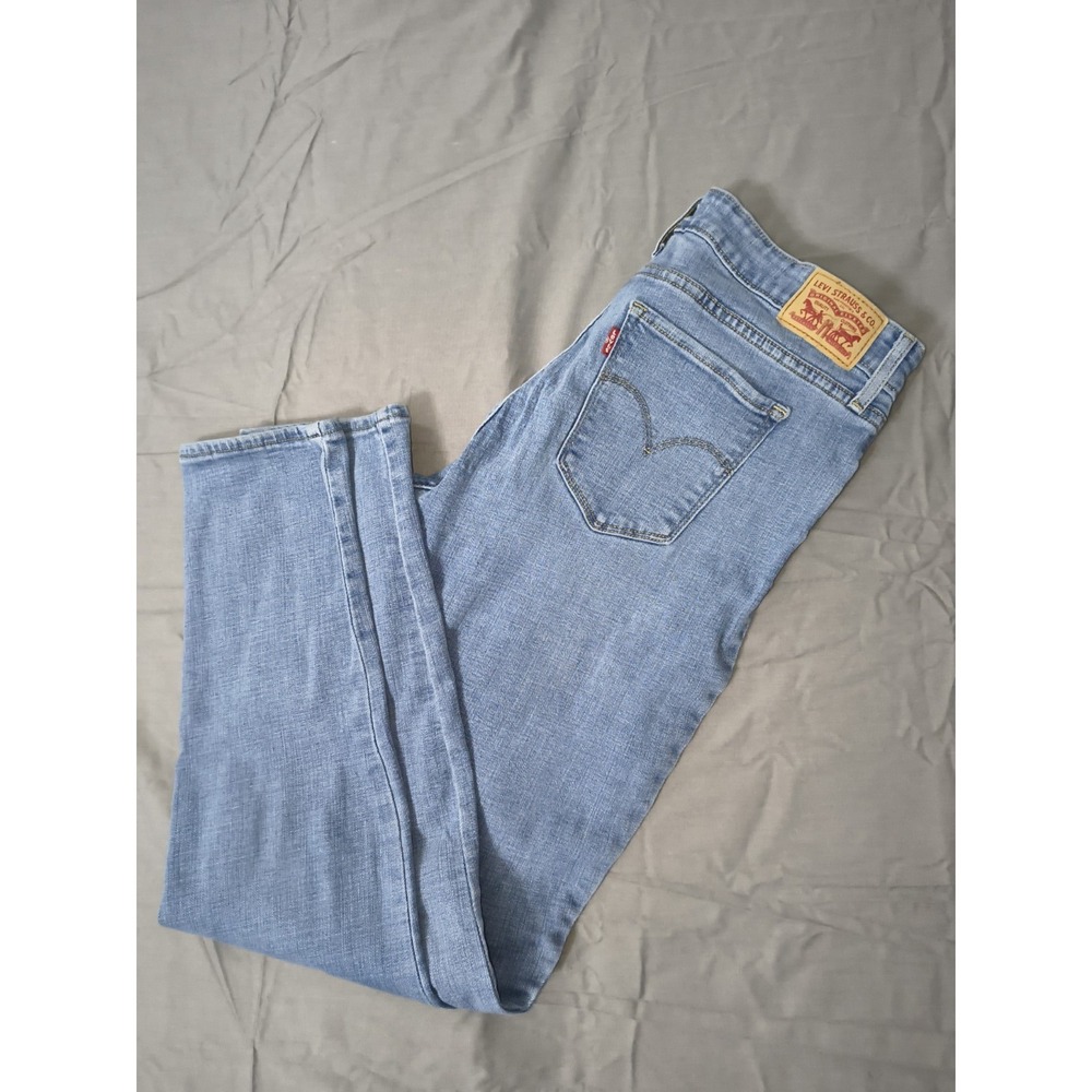 Levi's 711 Skinny Jeans Womens 33 Blue Stretch Slim Fit Light Wash Denim Pants
